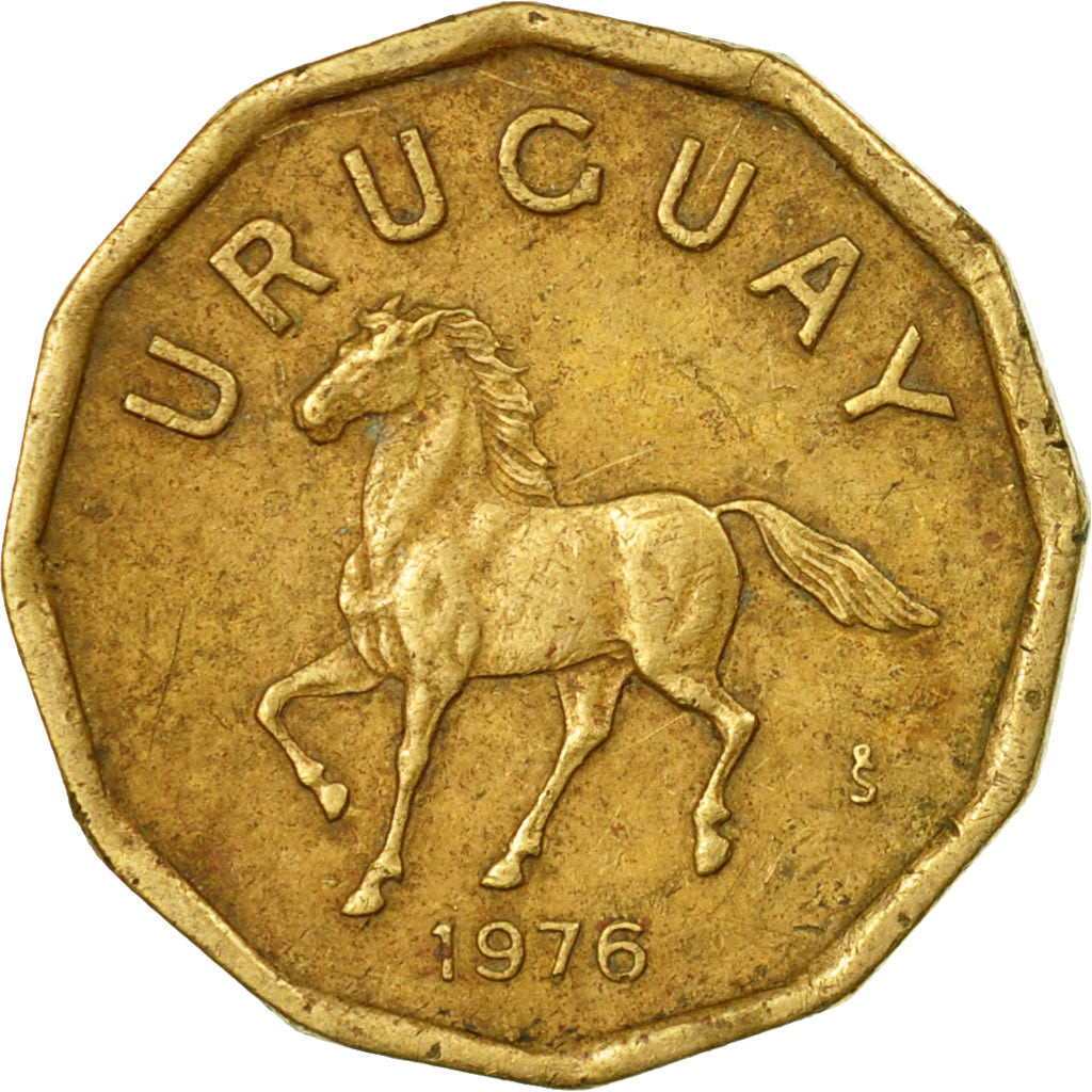 Coin, Uruguay, 10 Centesimos, 1976, Santiago, EF(40-45), Aluminum-Bronze, KM:66