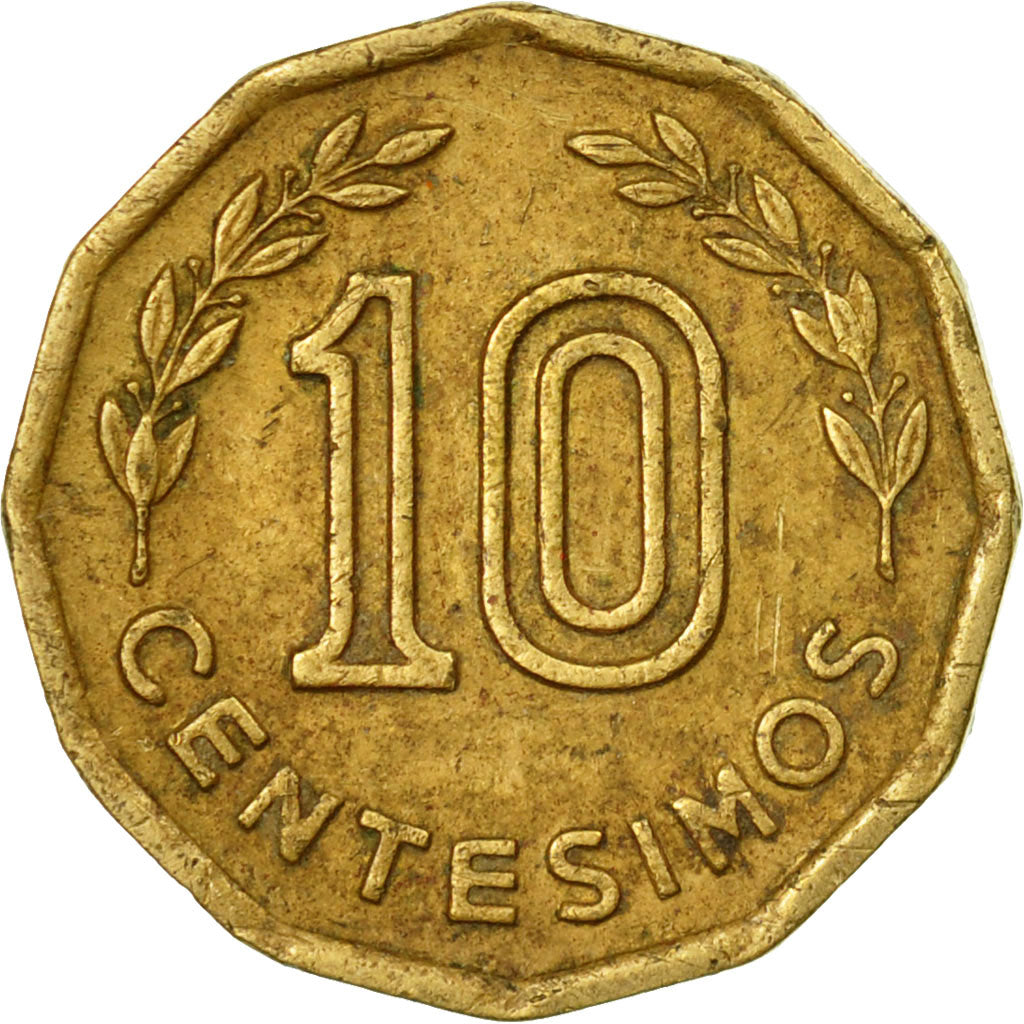 Coin, Uruguay, 10 Centesimos, 1976, Santiago, EF(40-45), Aluminum-Bronze, KM:66