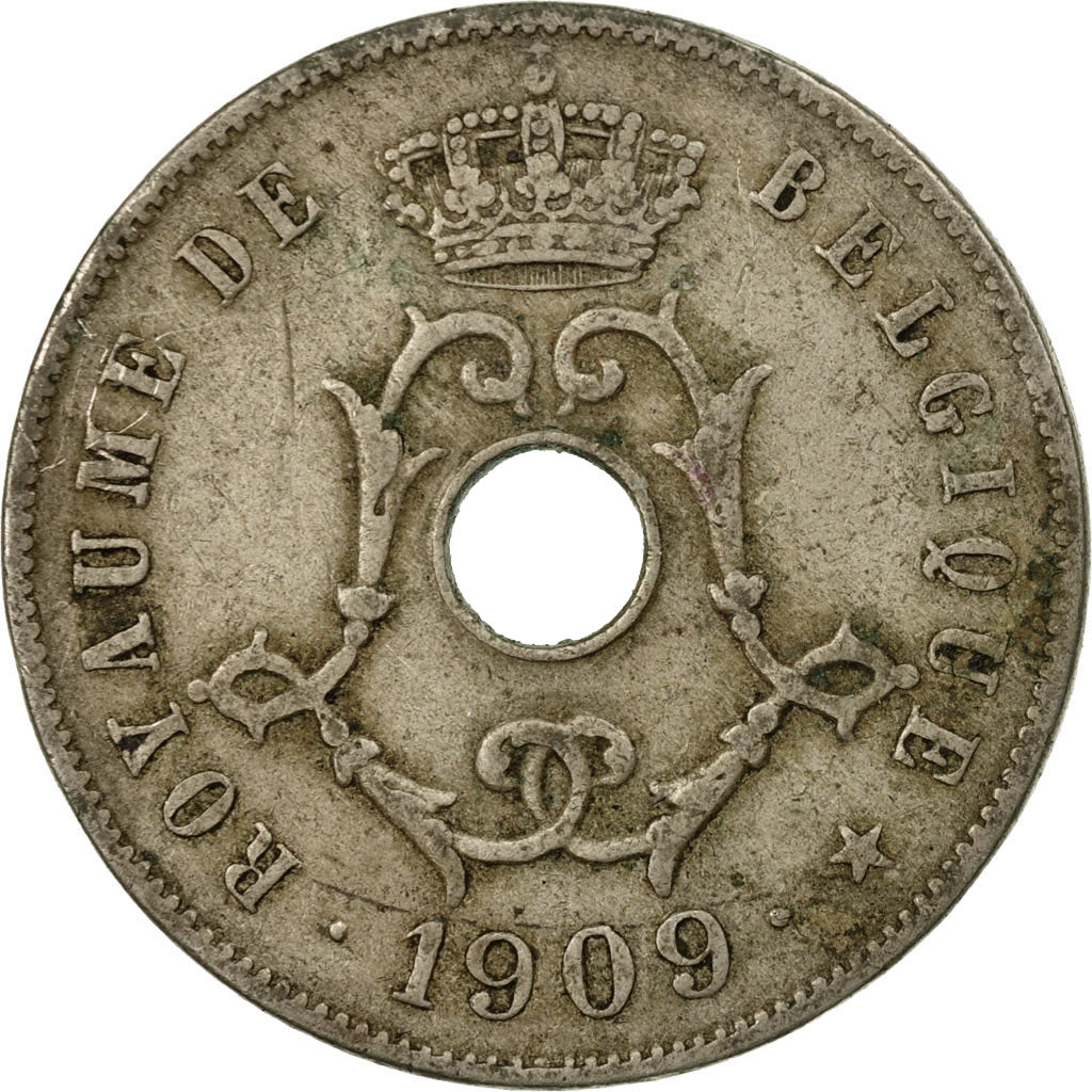 Munten, België, 25 Centimes, 1909, FR, Copper-nickel, KM:62