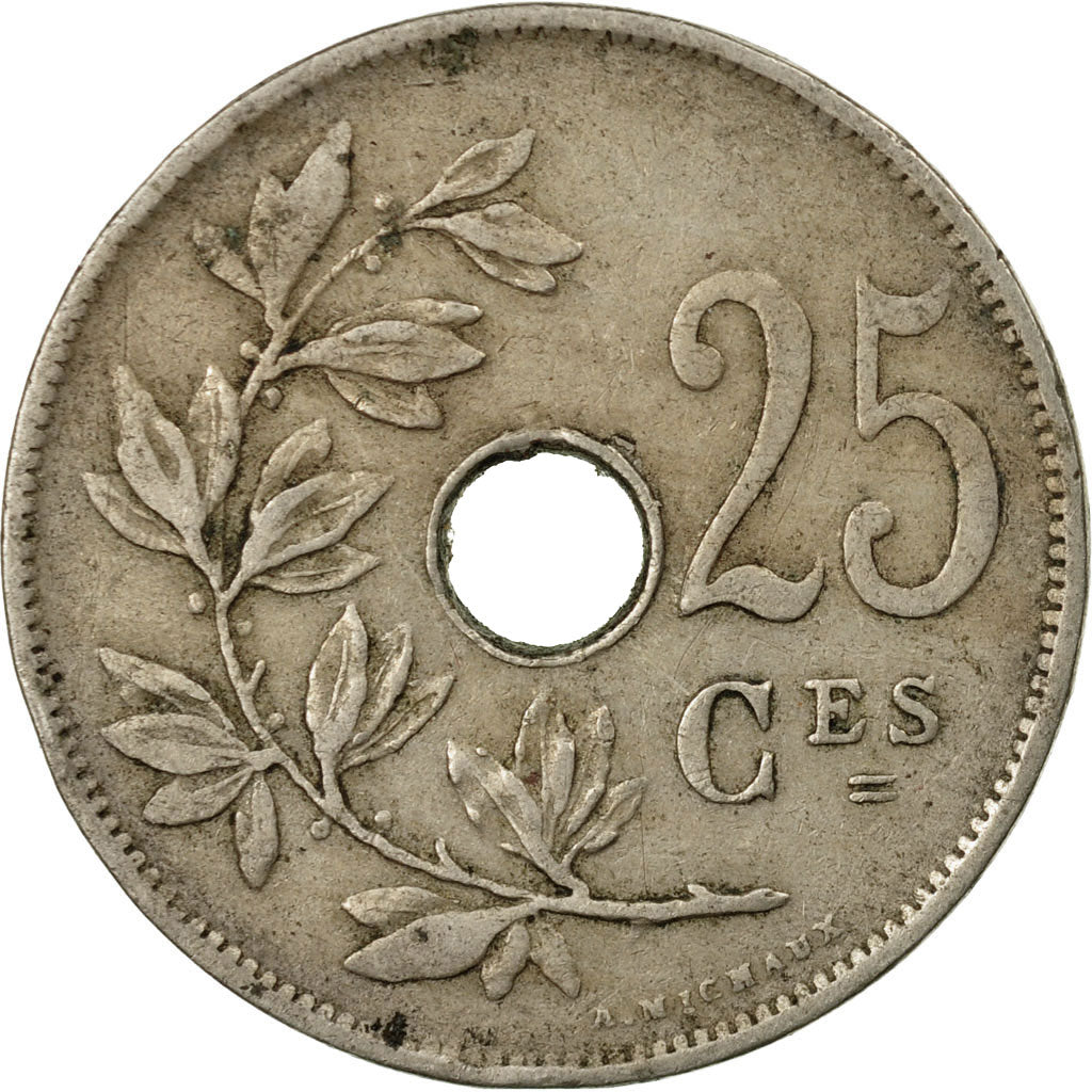 Moneda, Bélgica, 25 Centimes, 1923, BC+, Cobre - níquel, KM:68.1
