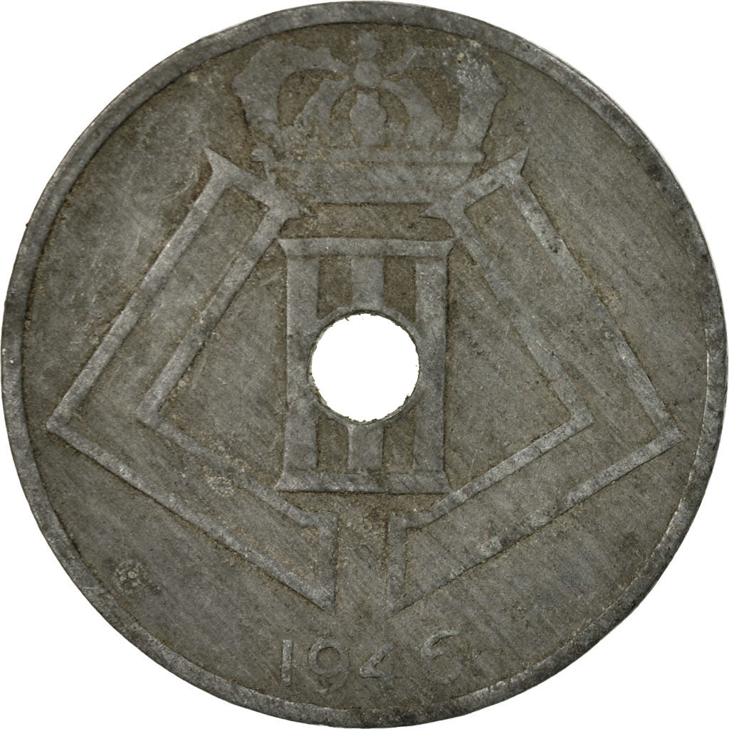 Munten, België, 25 Centimes, 1946, FR+, Zinc, KM:132