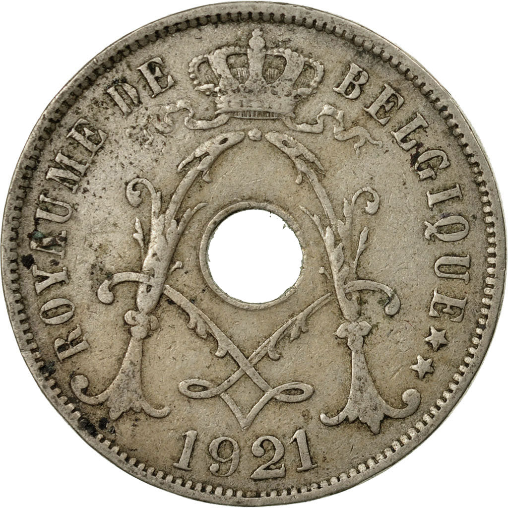 Munten, België, 25 Centimes, 1921, FR+, Copper-nickel, KM:68.2