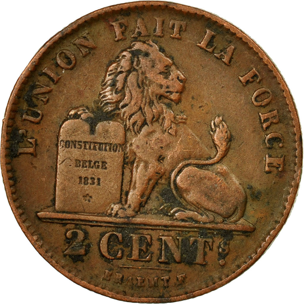 Coin, Belgium, Albert I, 2 Centimes, 1919, EF(40-45), Copper, KM:64