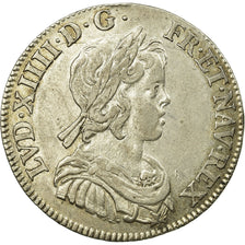 Monnaie, France, Louis XIV, 1/4 Écu à la mèche courte, 1/4 Ecu, 1644, Paris