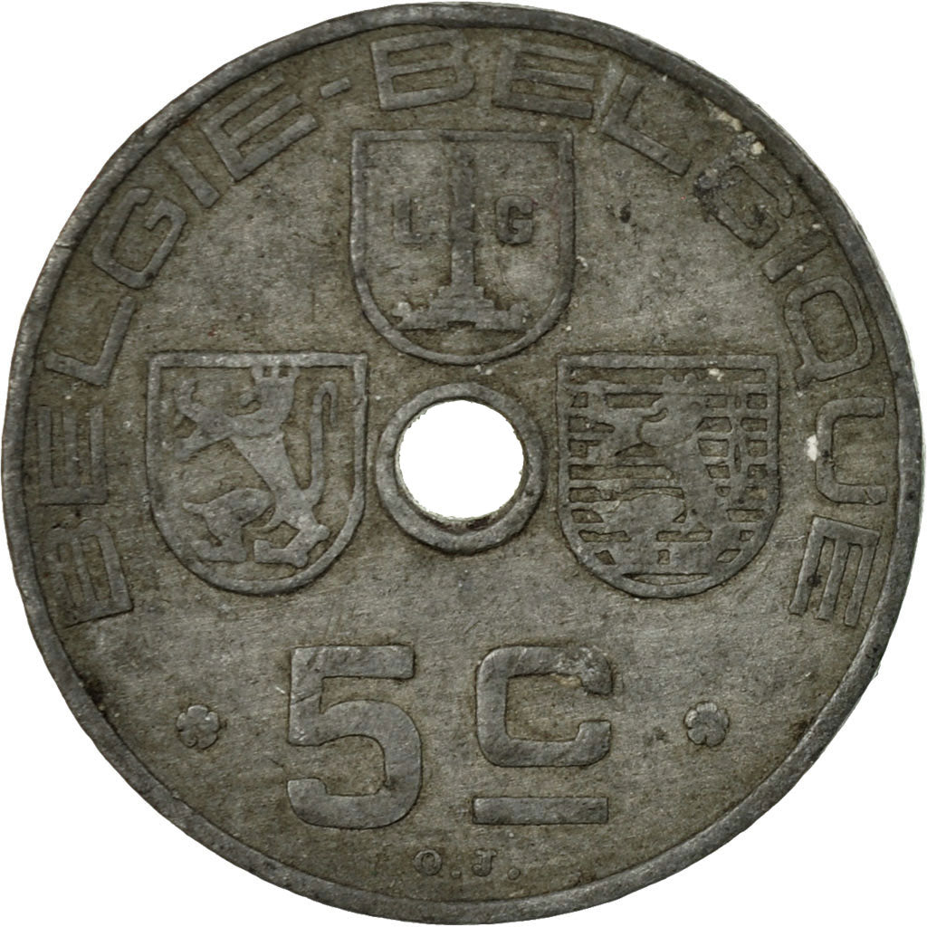 Coin, Belgium, 5 Centimes, 1942, VF(20-25), Zinc, KM:124