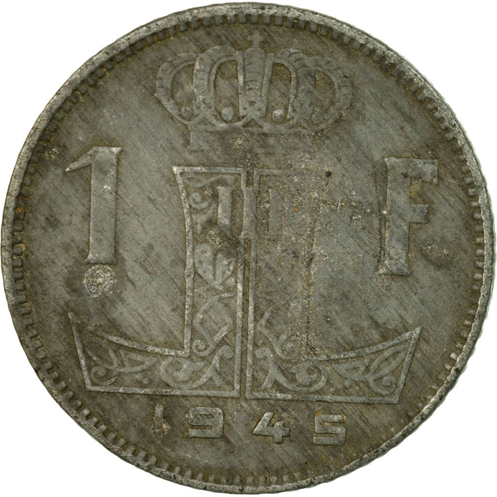 Coin, Belgium, Franc, 1945, VF(20-25), Zinc, KM:128