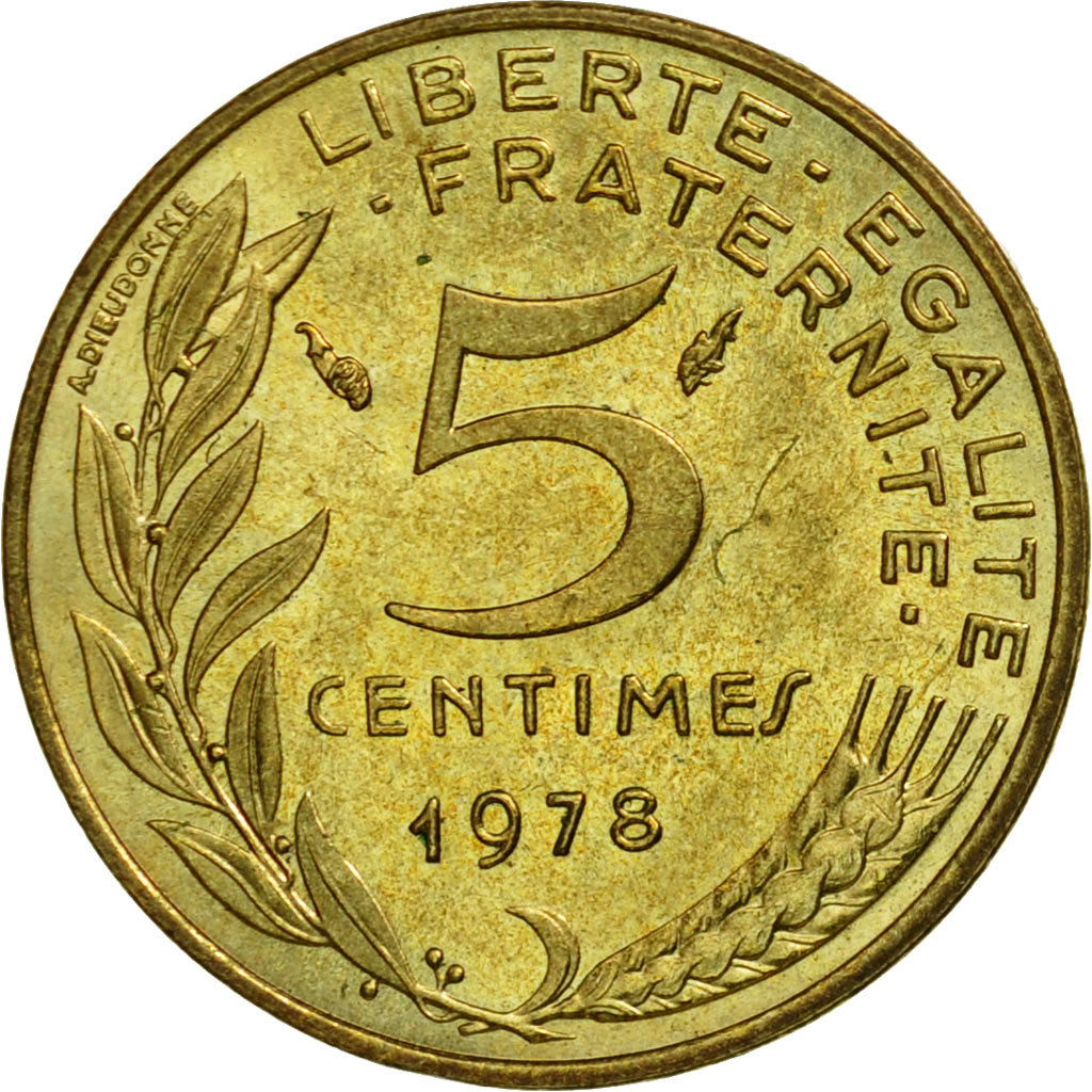 Coin, France, Marianne, 5 Centimes, 1978, Paris, EF(40-45), Aluminum-Bronze