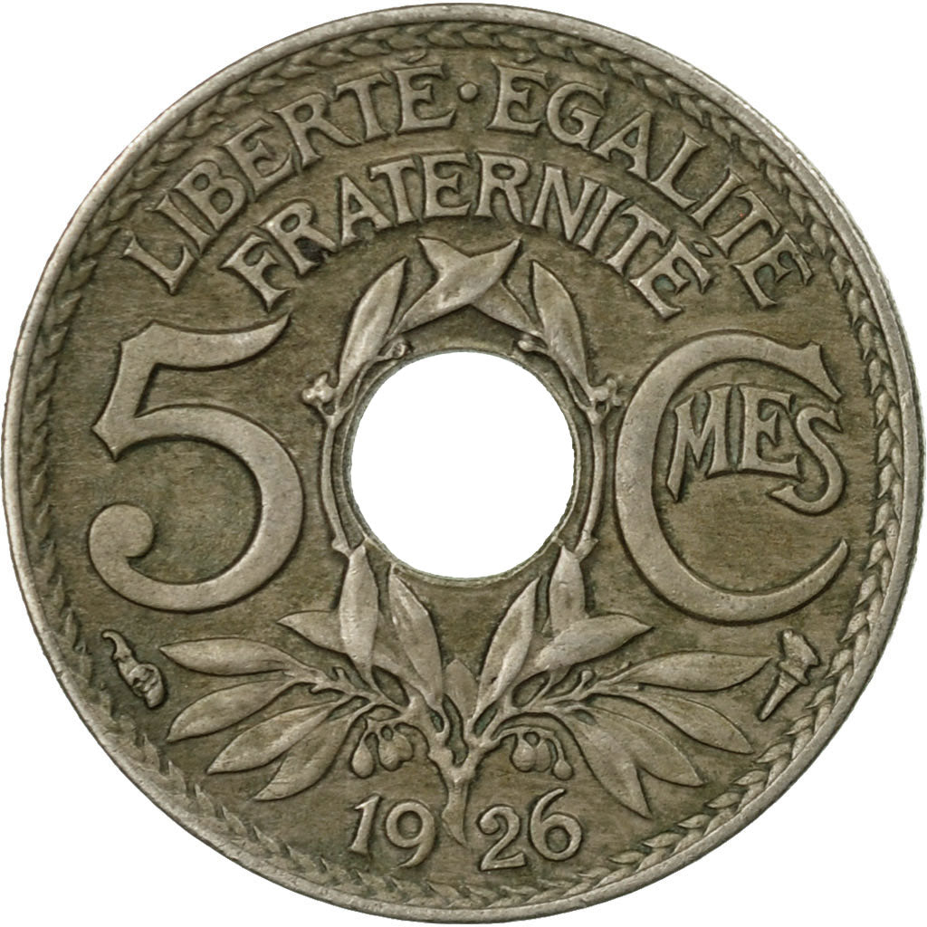Moneta, Francia, Lindauer, 5 Centimes, 1926, Paris, MB+, Rame-nichel, KM:875, Le