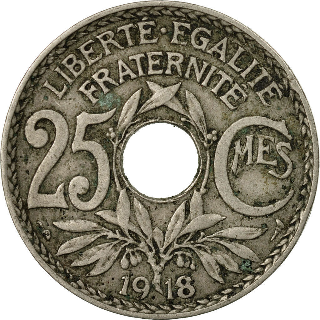 Coin, France, Lindauer, 25 Centimes, 1918, VF(20-25), Copper-nickel, KM:867a, Le