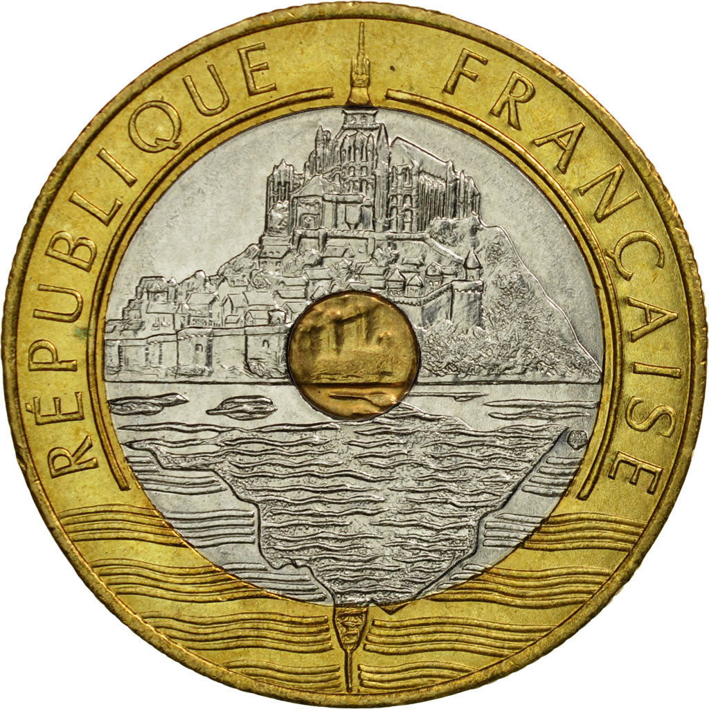 Coin, France, Mont Saint Michel, 20 Francs, 1992, Paris, EF(40-45)