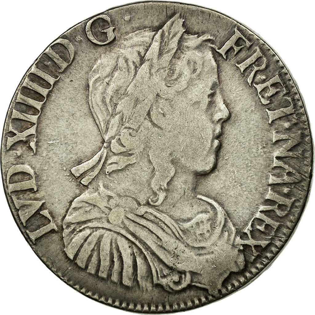 Münze, Frankreich, Louis XIV, 1/2 Écu à la mèche longue, 1/2 Ecu, 1652, La