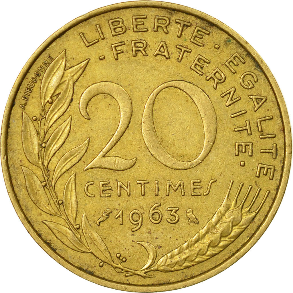 Monnaie, France, Marianne, 20 Centimes, 1963, Paris, TB+, Aluminum-Bronze