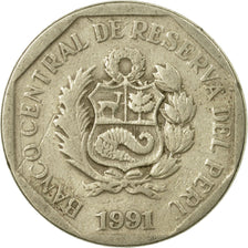 Moneda, Perú, 50 Centimos, 1990, Lima, MBC, Cobre - níquel - cinc, KM:307.1