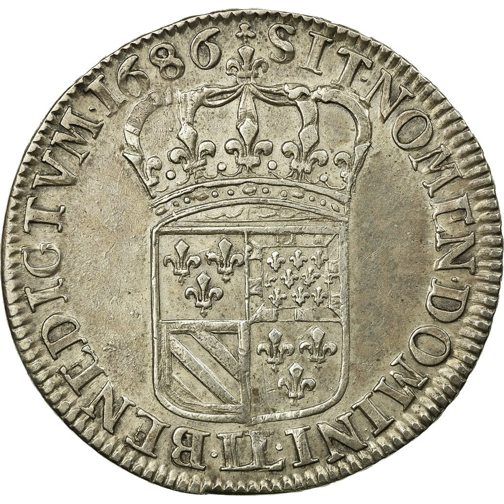 Coin, France, Louis XIV, 1/2 Écu de Flandre, 1/2 Ecu, 1686, Lille, EF(40-45)
