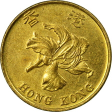Moneda, Hong Kong, Elizabeth II, 10 Cents, 1996, MBC, Latón chapado en acero