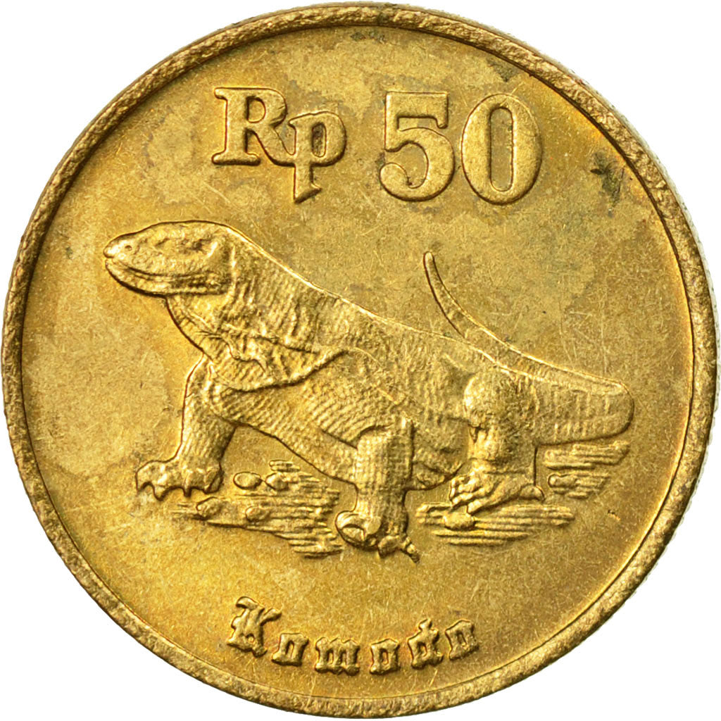 Coin, Indonesia, 50 Rupiah, 1993, EF(40-45), Aluminum-Bronze, KM:52