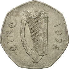 Coin, IRELAND REPUBLIC, 50 Pence, 1978, VF(20-25), Copper-nickel, KM:24