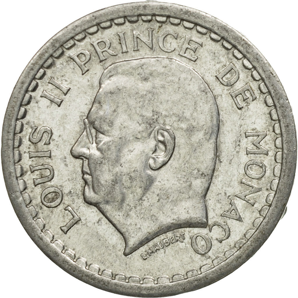 Münze, Monaco, Louis II, Franc, Undated (1943), Poissy, SS, Aluminium, KM:120