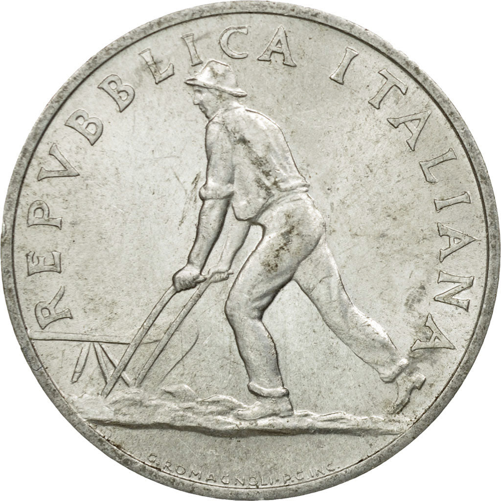 Coin, Italy, 2 Lire, 1948, Rome, AU(50-53), Aluminum, KM:88