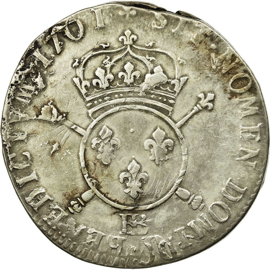 Monnaie, France, Louis XIV, 34 Sols de Strasbourg, 1/2 Ecu, 1701, Strasbourg
