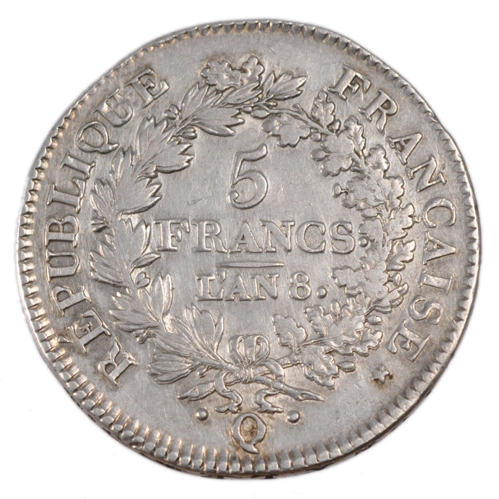 Francia, Union et Force, 5 Francs, 1800, Perpignan, BB, Argento, KM:639.8, Ga...