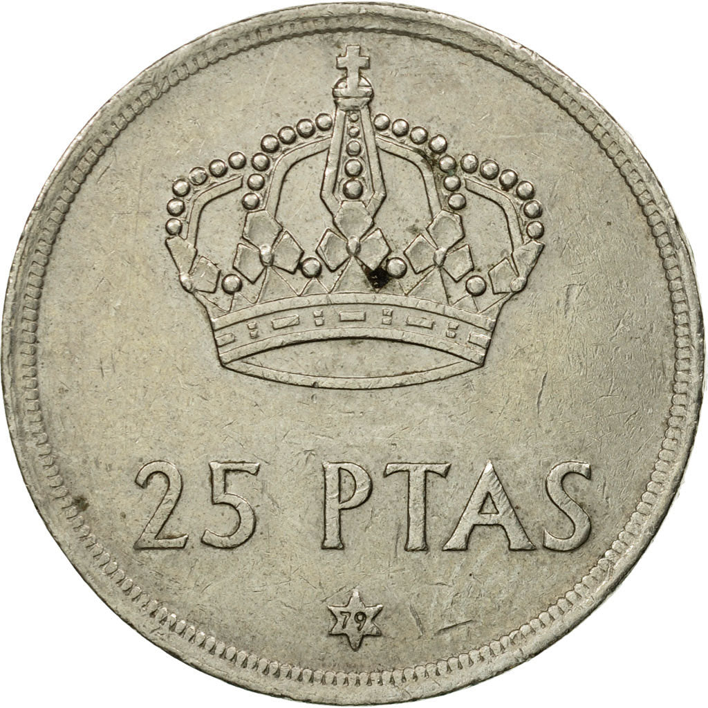 Moneta, Spagna, Juan Carlos I, 25 Pesetas, 1979, MB+, Rame-nichel, KM:808