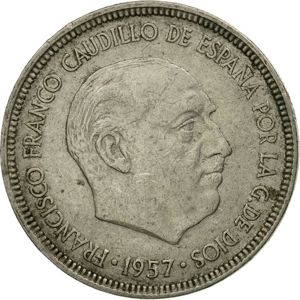 Monnaie, Espagne, Caudillo and regent, 5 Pesetas, 1967, TB+, Copper-nickel