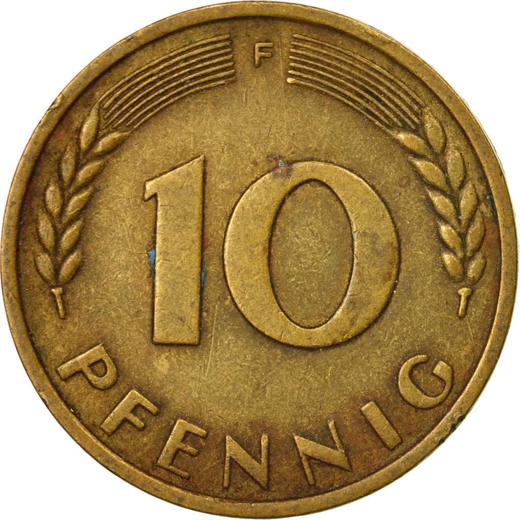 Münze, Bundesrepublik Deutschland, 10 Pfennig, 1949, Stuttgart, S+, Brass Clad