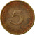 Coin, GERMANY - FEDERAL REPUBLIC, 5 Pfennig, 1973, Munich, VF(20-25), Brass Clad