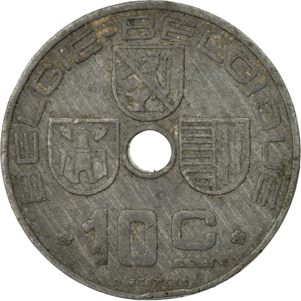 Coin, Belgium, 10 Centimes, 1942, EF(40-45), Zinc, KM:126