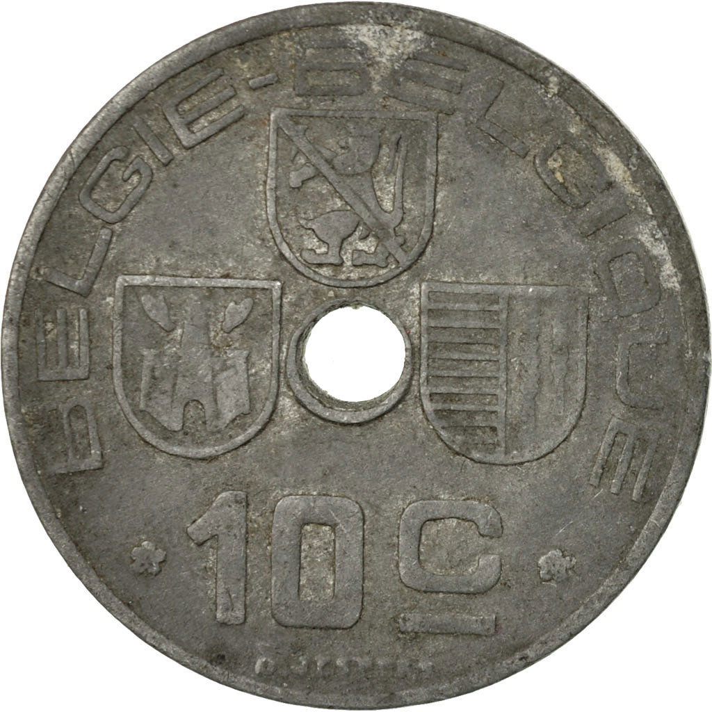 Coin, Belgium, 10 Centimes, 1943, EF(40-45), Zinc, KM:126