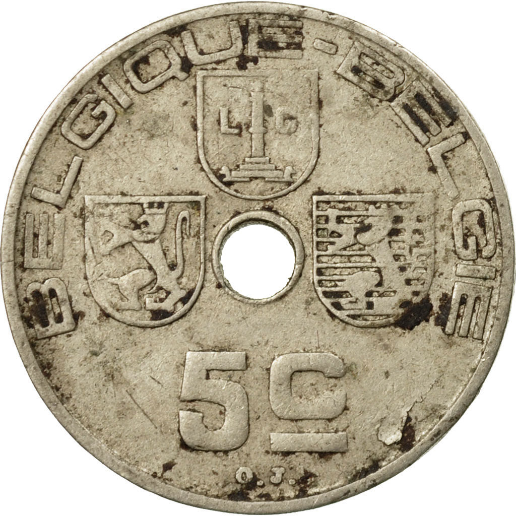 Coin, Belgium, 5 Centimes, 1938, VF(20-25), Nickel-brass, KM:110.1