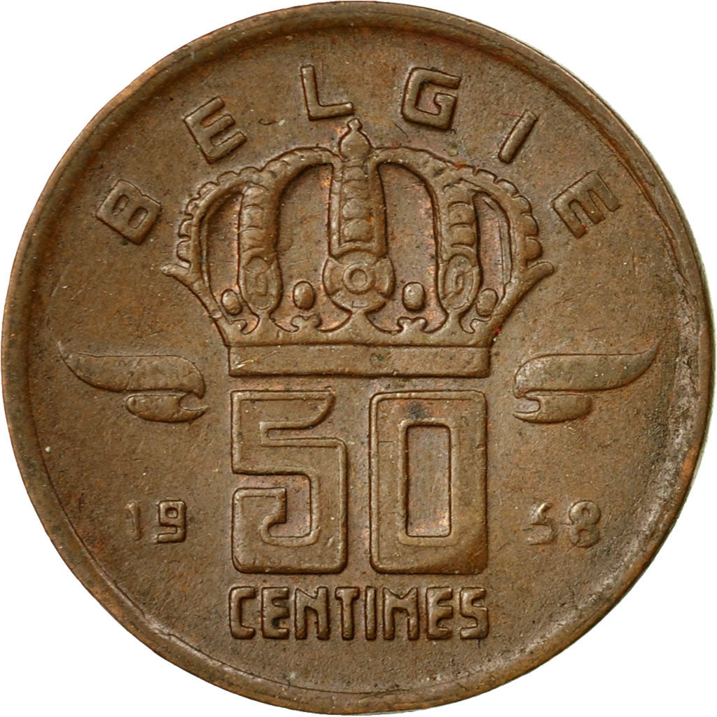 Munten, België, Baudouin I, 50 Centimes, 1958, ZF, Bronze, KM:149.1