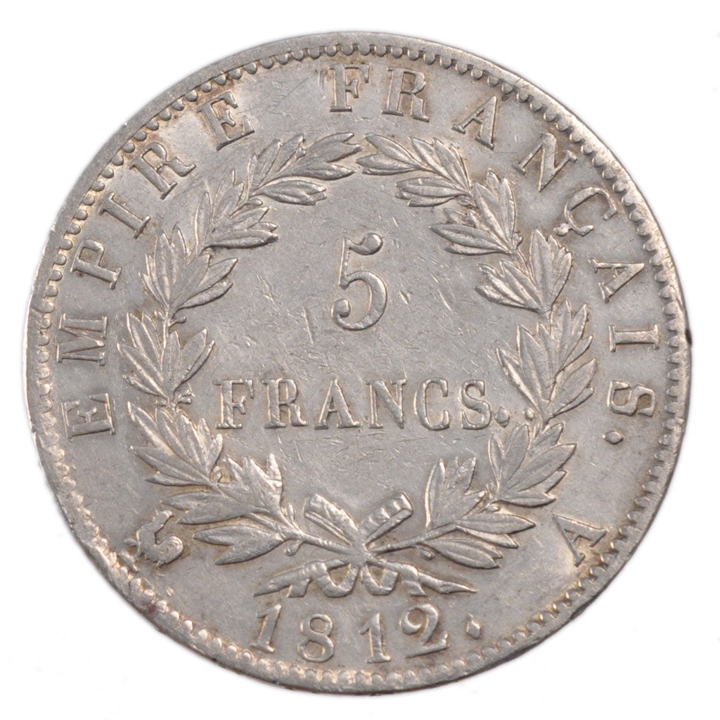 FRANCE, Napoléon I, 5 Francs, 1812, Paris, KM #694.1, AU(50-53), Silver, Gadoury