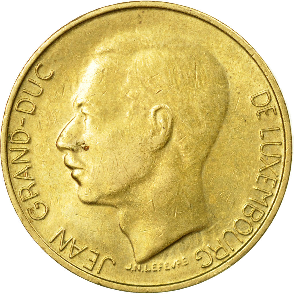 Coin, Luxembourg, Jean, 5 Francs, 1985, EF(40-45), Aluminum-Bronze, KM:60.1