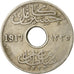 Moneta, Egitto, Hussein Kamil, 5 Milliemes, 1917, BB, Rame-nichel, KM:315