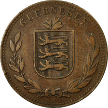 Coin, Guernsey, 8 Doubles, 1918, Heaton, Birmingham, AU(55-58), Bronze, KM:14