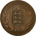 Coin, Guernsey, 8 Doubles, 1918, Heaton, Birmingham, AU(55-58), Bronze, KM:14