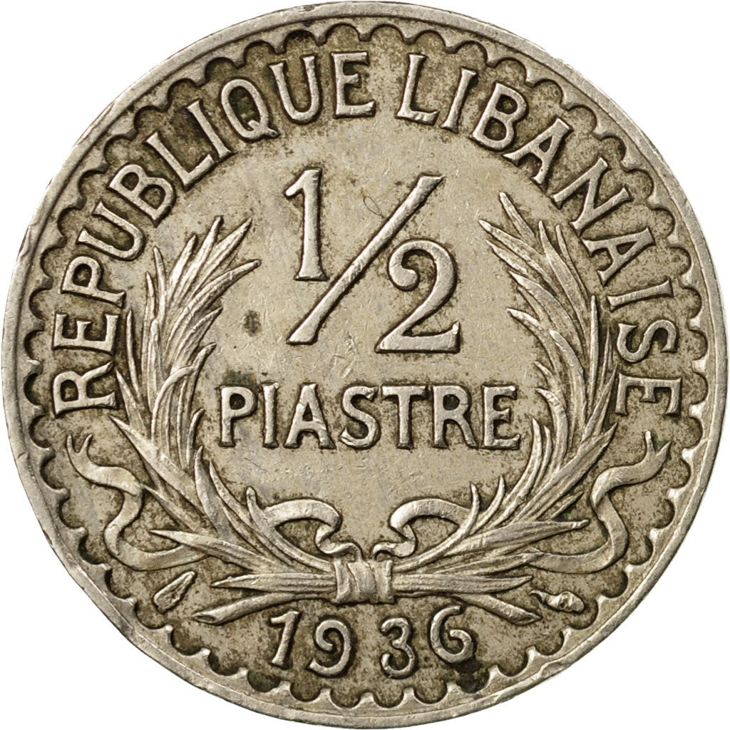 Coin, Lebanon, 1/2 Piastre, 1936, Paris, EF(40-45), Copper-nickel, KM:9