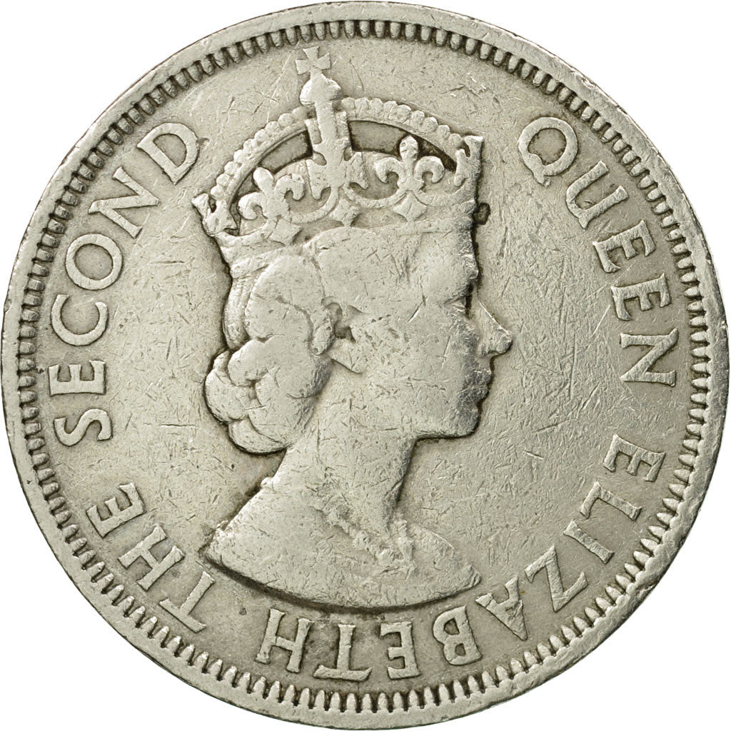 Coin, Mauritius, Elizabeth II, Rupee, 1964, EF(40-45), Copper-nickel, KM:35.1