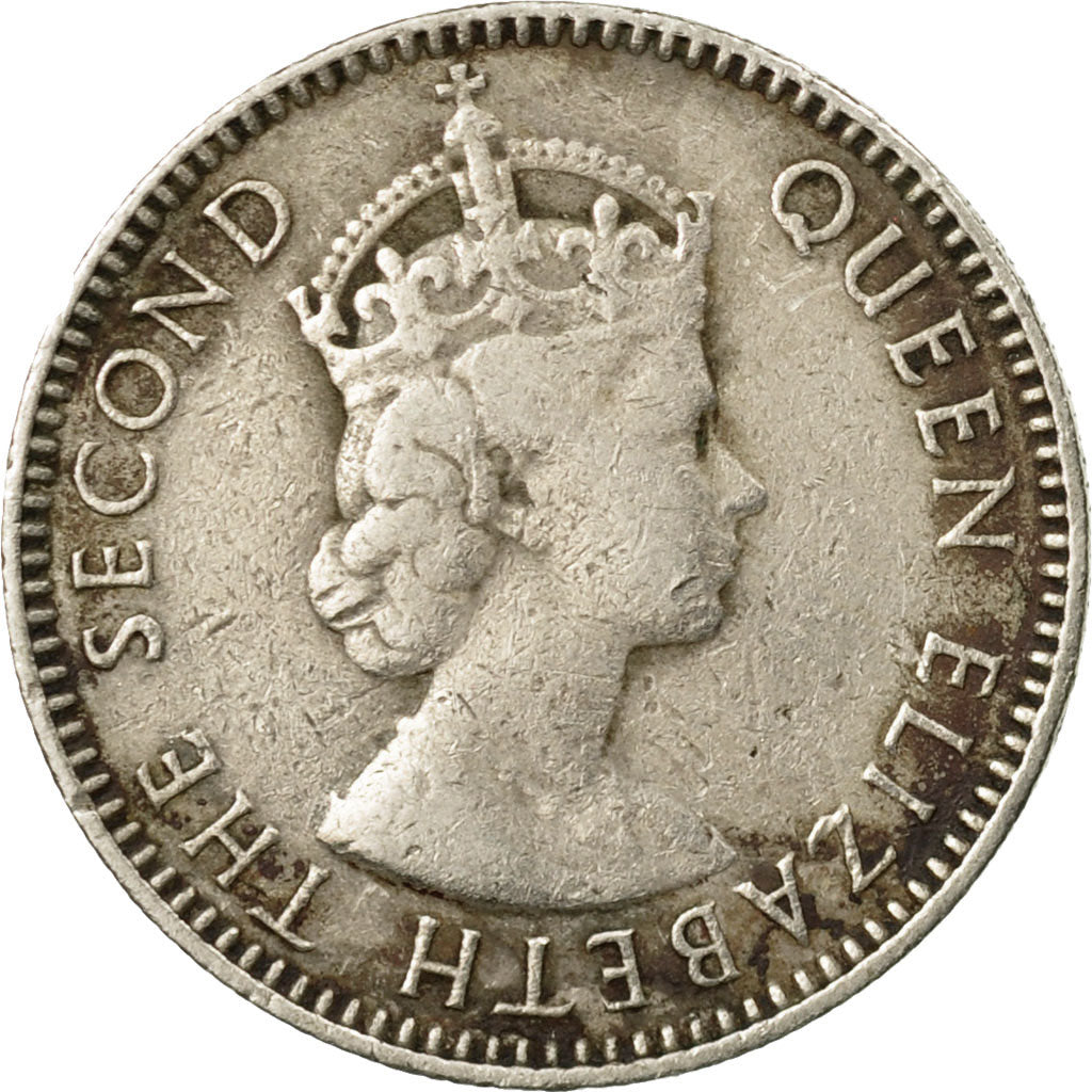 Coin, Mauritius, Elizabeth II, 1/4 Rupee, 1970, EF(40-45), Copper-nickel, KM:36