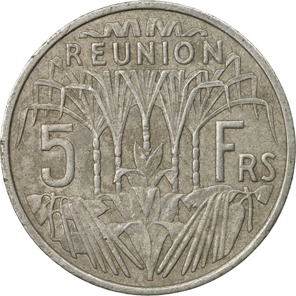 Coin, Réunion, 5 Francs, 1955, EF(40-45), Aluminum, KM:9