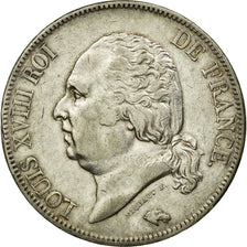 Moneta, Francja, Louis XVIII, Louis XVIII, 5 Francs, 1822, Paris, AU(50-53)