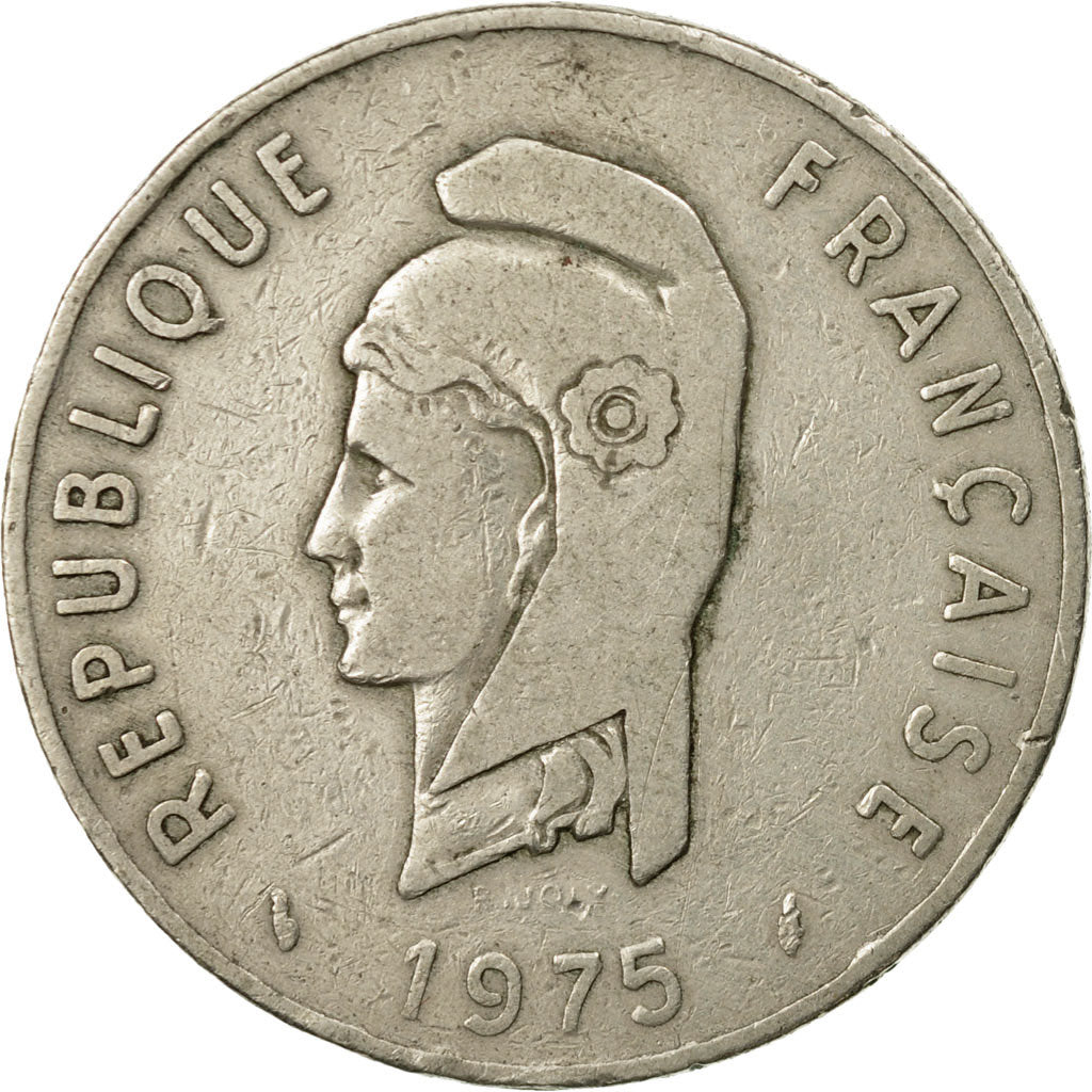 Coin, FRENCH AFARS & ISSAS, 100 Francs, 1975, Paris, VF(30-35), Copper-nickel