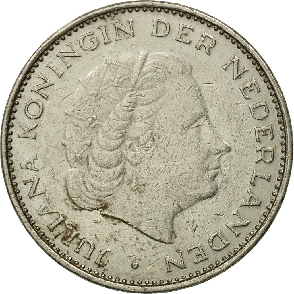 Münze, Niederlande, Juliana, 2-1/2 Gulden, 1972, S, Nickel, KM:191