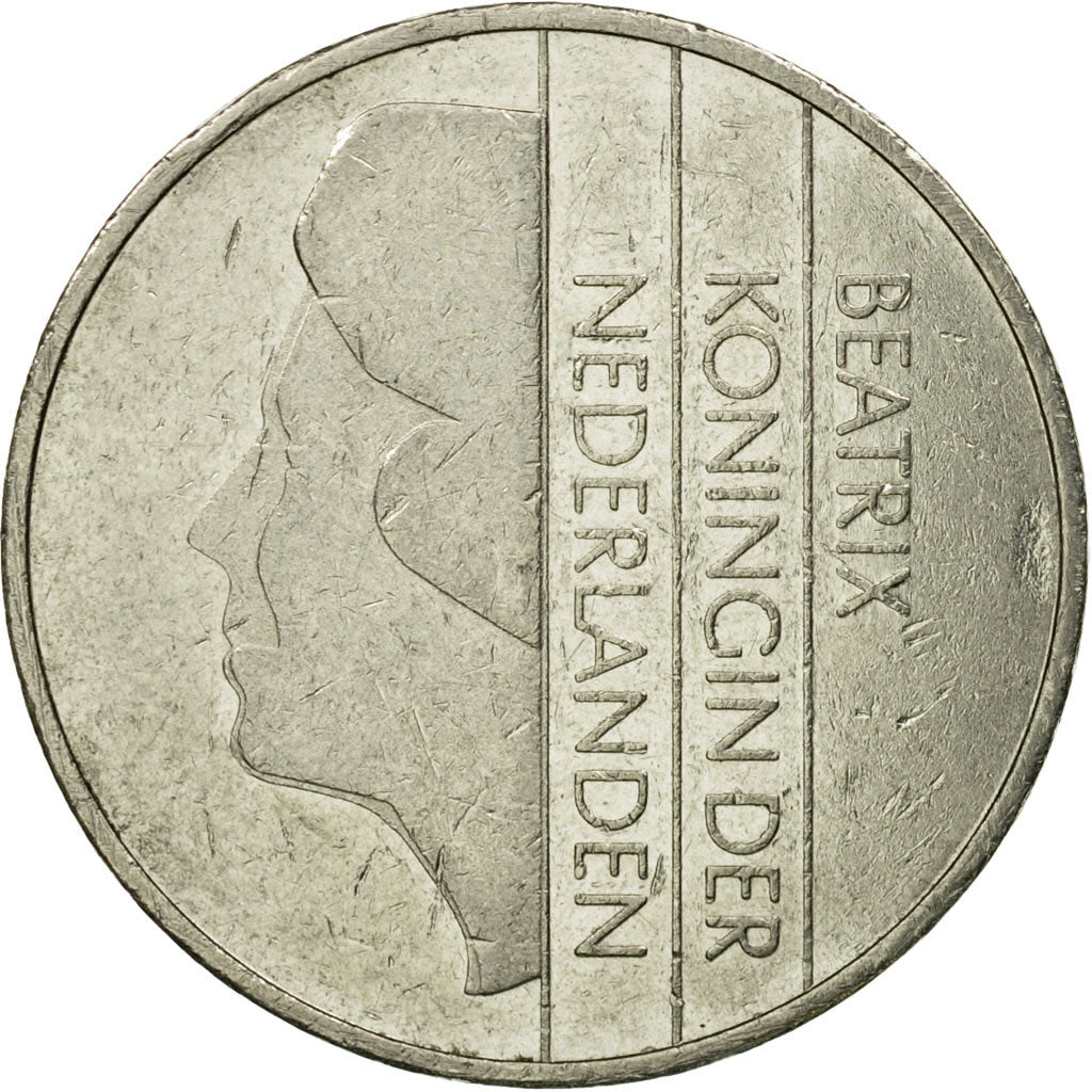 Coin, Netherlands, Beatrix, 2-1/2 Gulden, 1989, EF(40-45), Nickel, KM:206