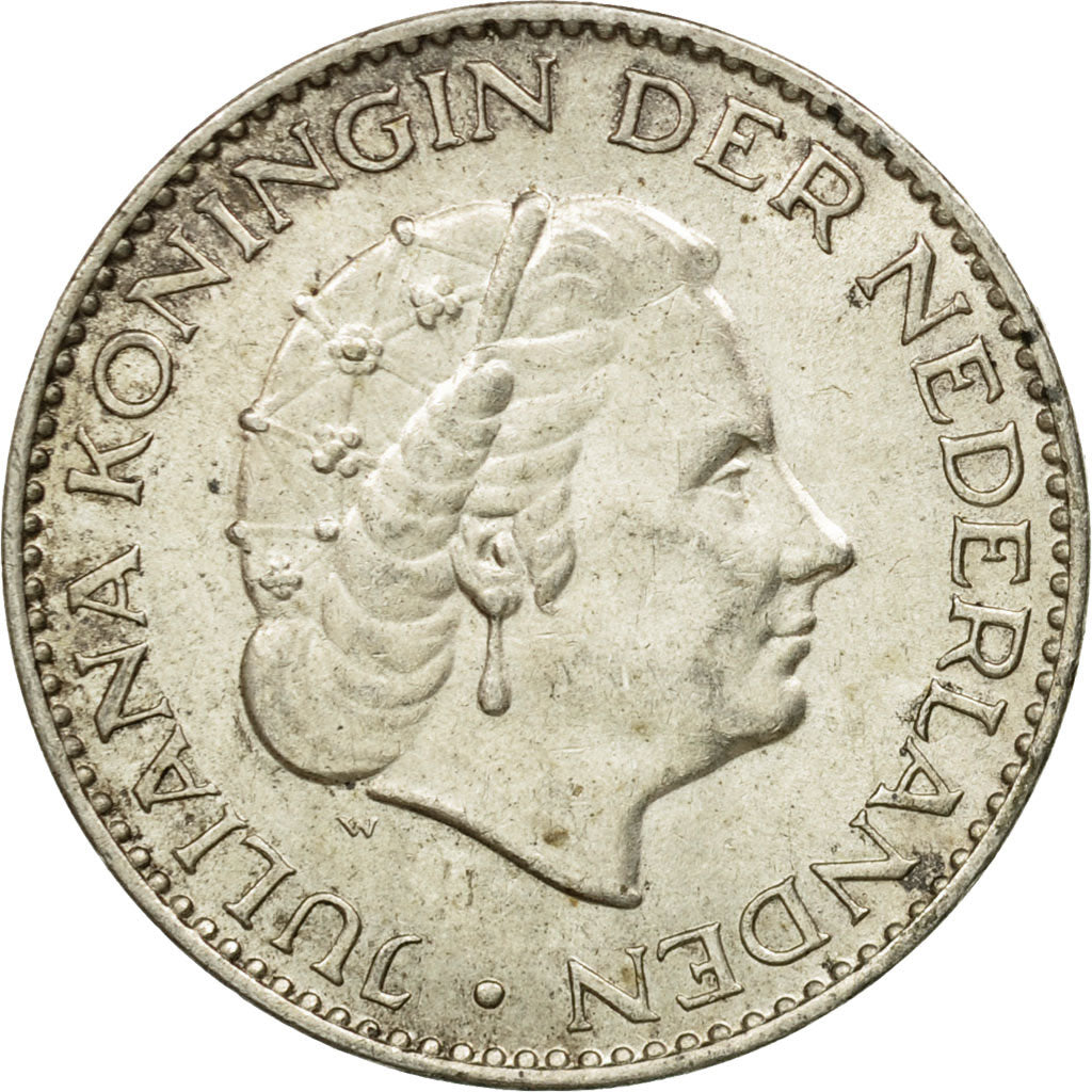 Coin, Netherlands, Juliana, Gulden, 1956, EF(40-45), Silver, KM:184