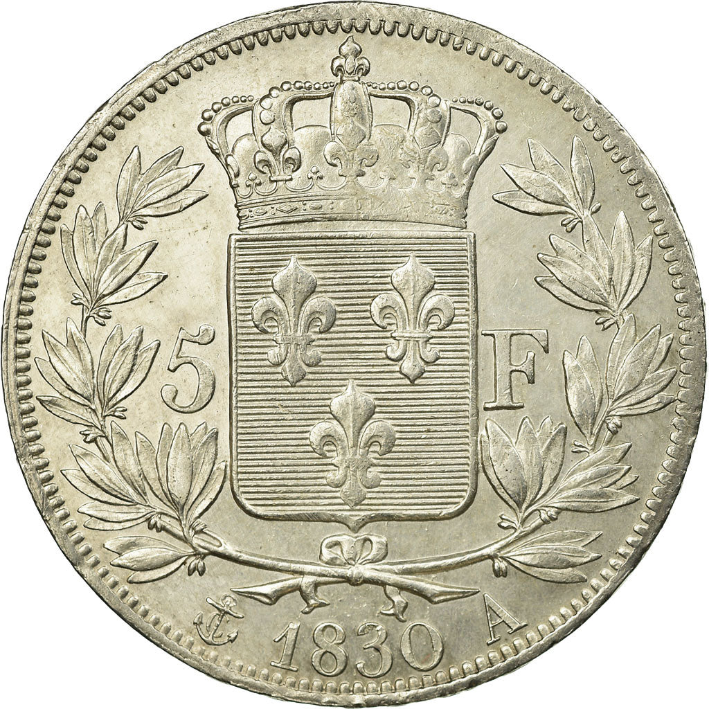 Coin, France, Charles X, 5 Francs, 1830, Paris, AU(50-53), Silver, KM:727