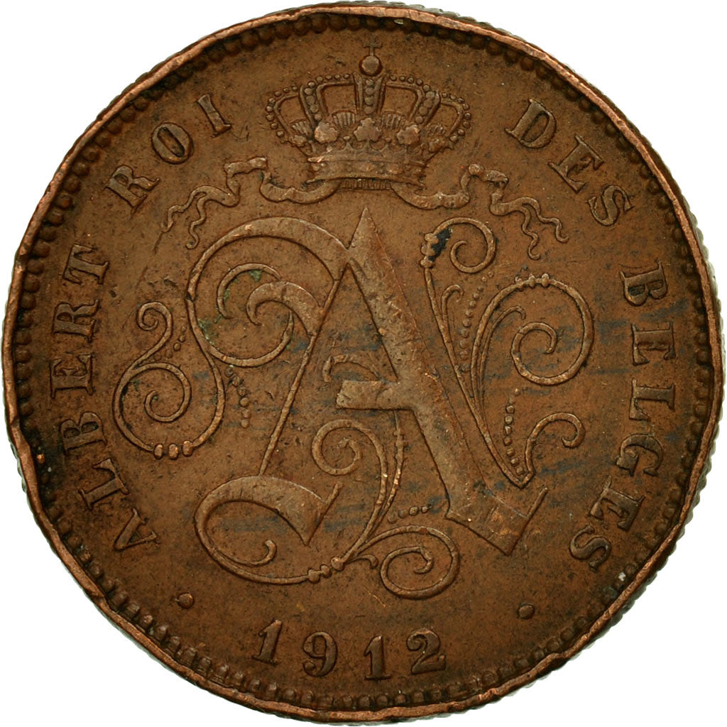 Coin, Belgium, Albert I, 2 Centimes, 1912, EF(40-45), Copper, KM:64