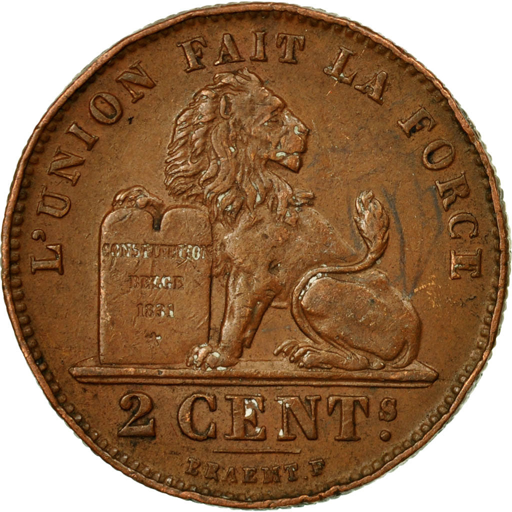 Coin, Belgium, Albert I, 2 Centimes, 1912, EF(40-45), Copper, KM:64
